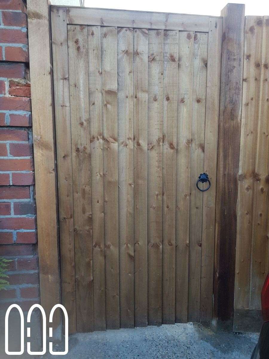 Framed, ledged and braced close board gate